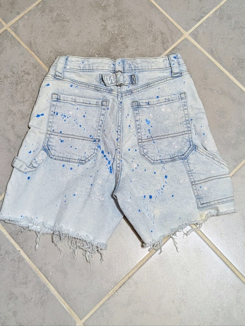 Wild Fable Size 2 Highest Rise Utility Paint Splatter Distressed Denim Shorts